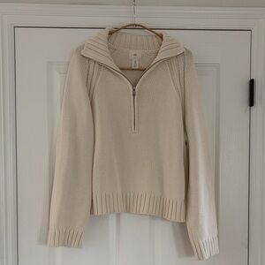 H&M Cream Quarter Zip Neck Sweater